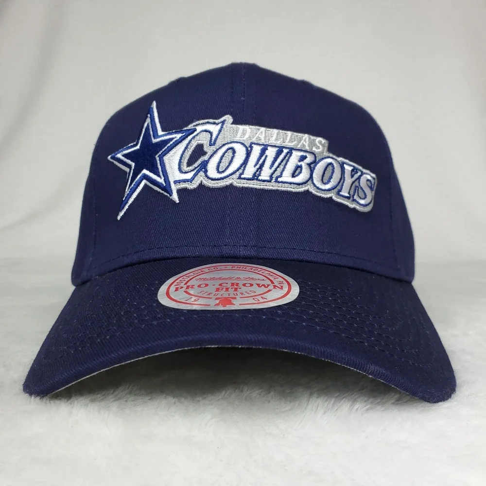 Dallas Cowboys Mitchell & Ness NFL‎ Pro Fit Snapback Hat Cap 3D Logo Navy NWT